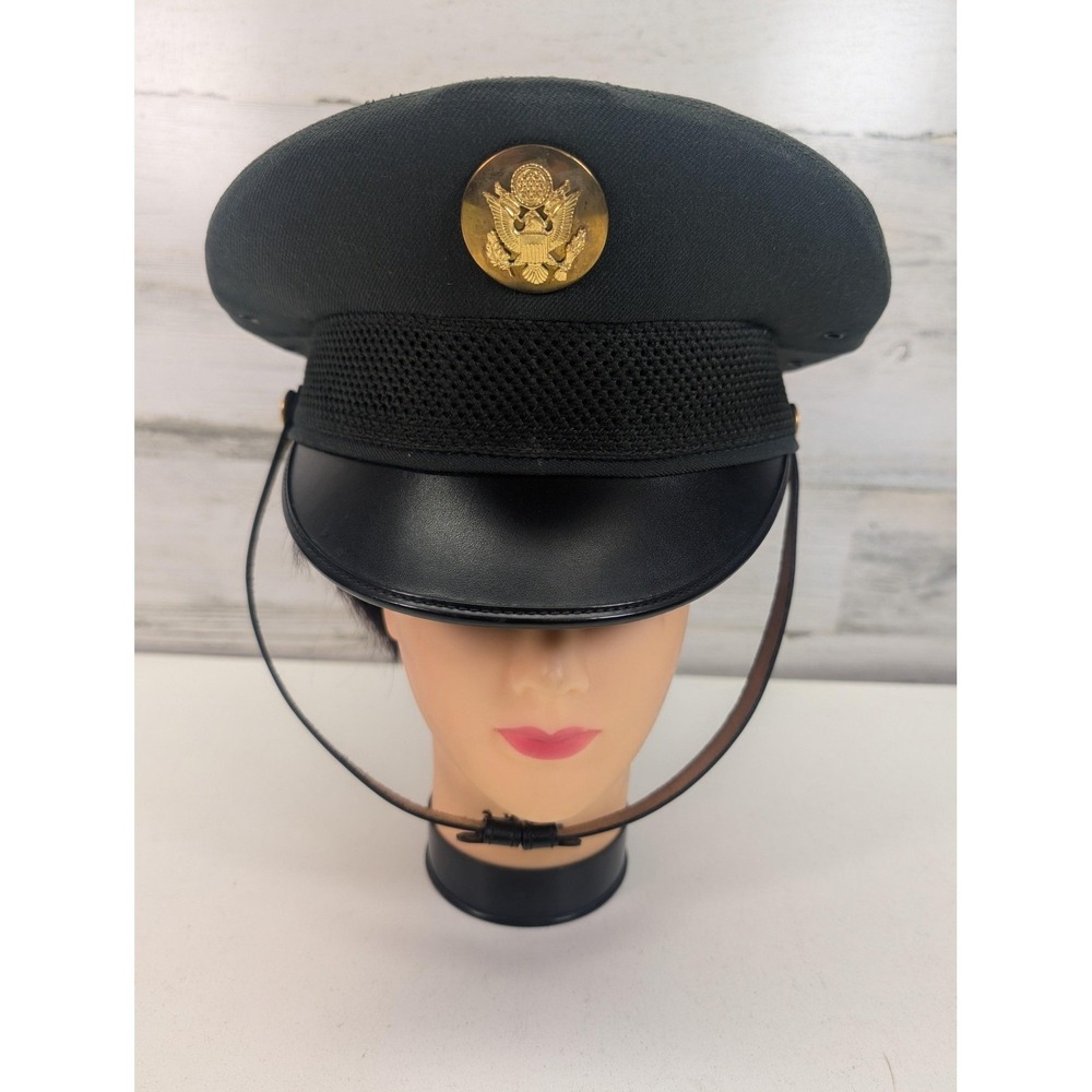 US Army Enlisted Service Cap Dark Green Military Dress Hat Eagle Emblem